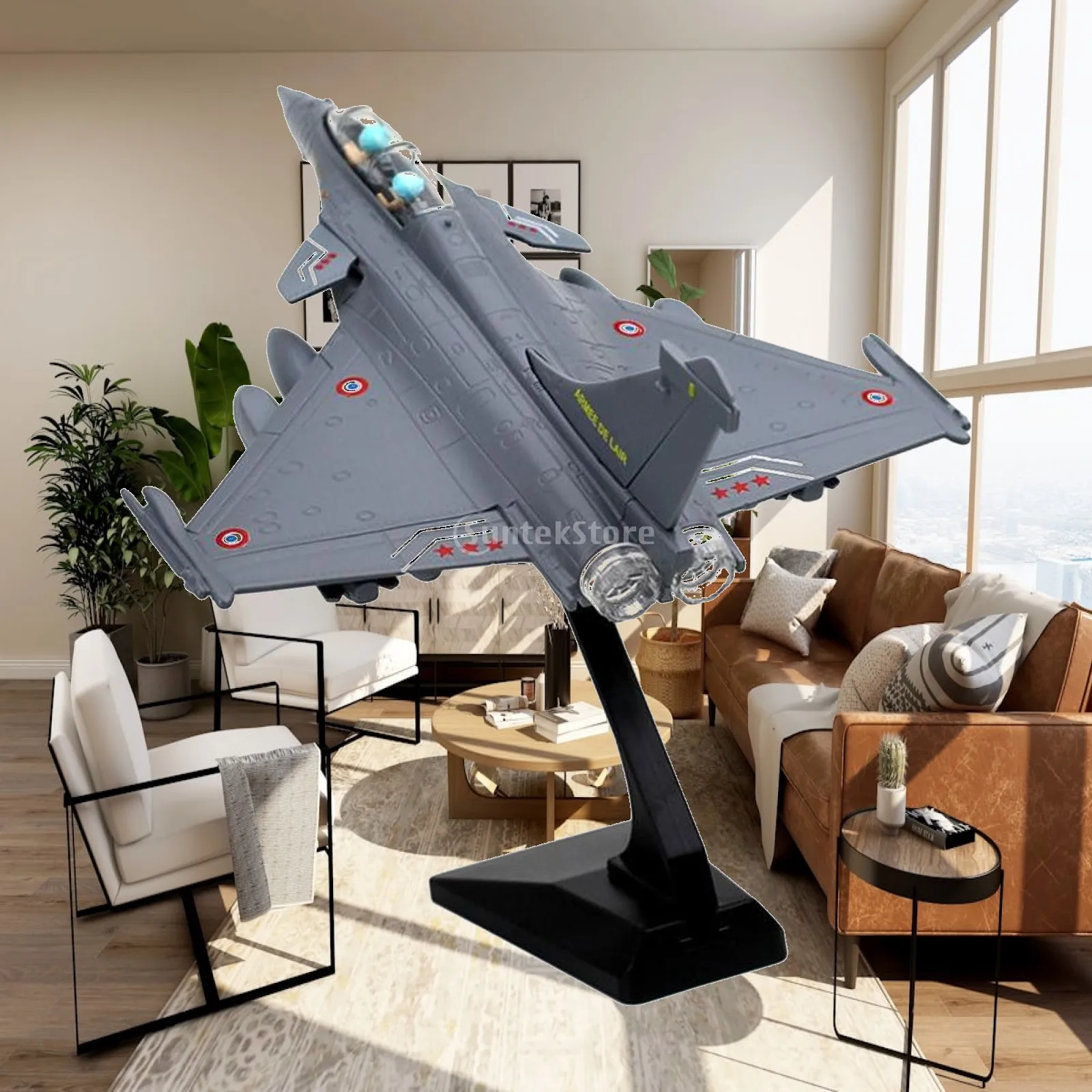 

1:32 Airplane Model with Display Stand Helicopter for Shelf Bar Living Room