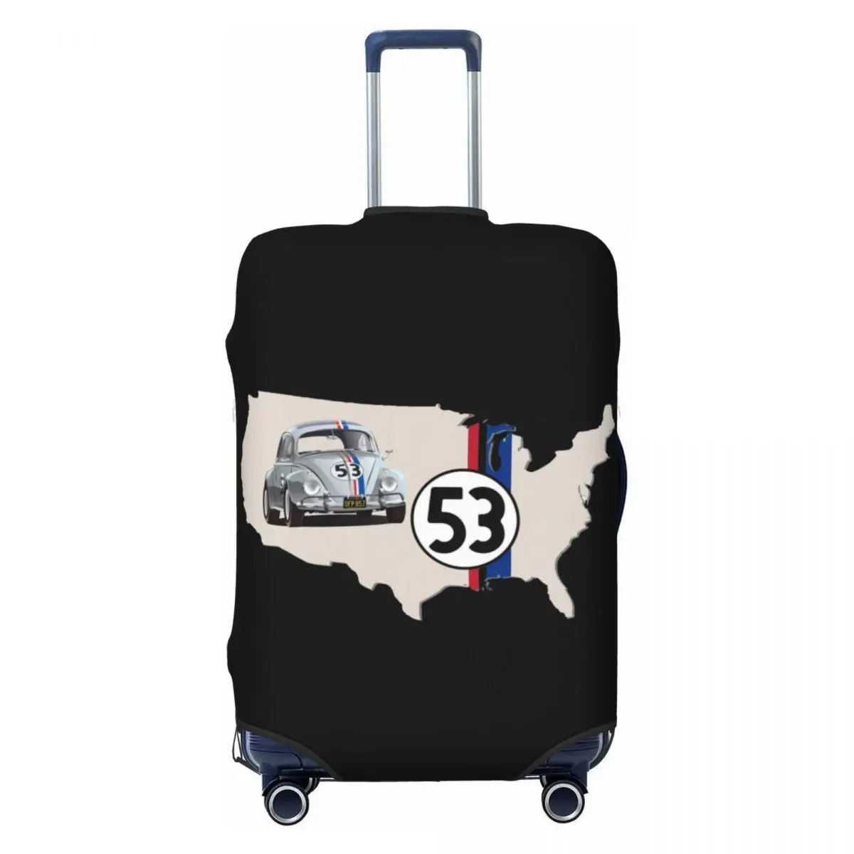 

Custom Herbie 53 Classic Racing Car Logo Luggage Cover Funny Suitcase Protector Covers Suit For 18-32 inch