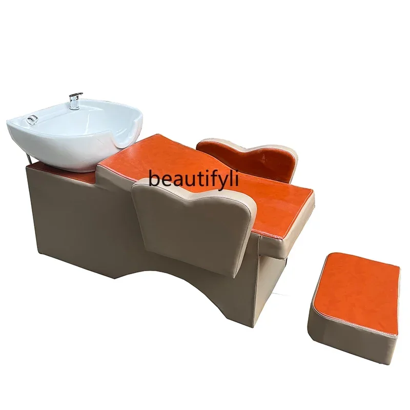 

ls 04Customized Hair Saloon Dedicated Shampoo Chair Cartoon Elephant Flushing Bed Hairdressing Lying Completely Step Style
