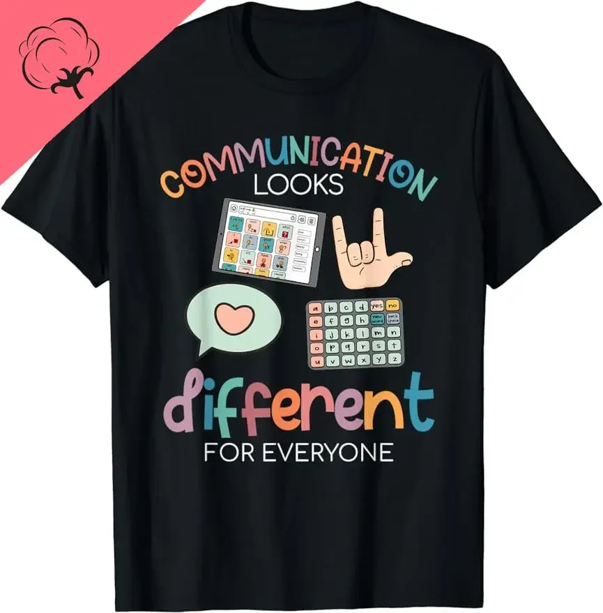 Autism Supporter T-shirt Everyone Has A Different Communication Style 100%cotton Printed TShirt Fashion Custom Men's Tops Tshirt