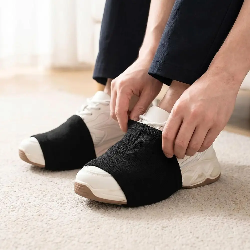 1pair Portable Anti-Slip Dance Socks Elastic Breathable Over Shoe Socks Durable Grip Sole Dance Practice