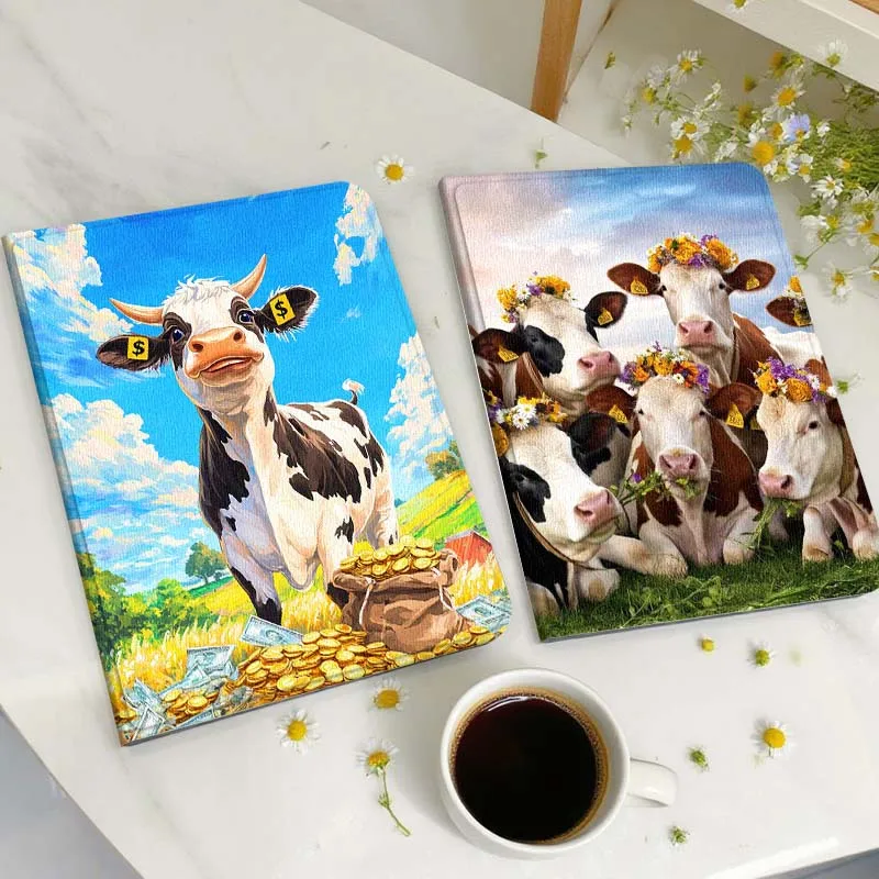 

Cartoon Anime Cow Pattern Tablet Case For Samsung Galaxy Tab A A7 A8 A9 A11 S6 S11 Lite Plus 10.1 10.4 10.5 Inch