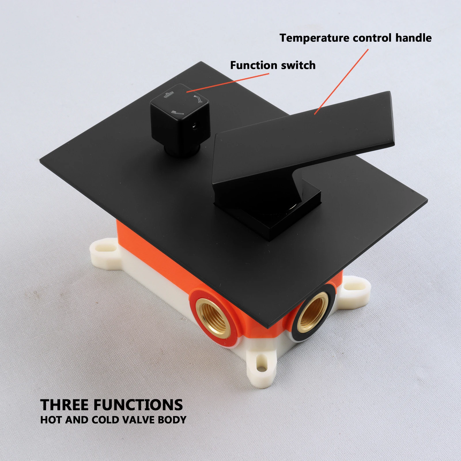 KEMAIDI حوض الاستحمام دش صنبور مجموعة 10 بوصة نظام الدش 3 وظيفة الأسود جدار جبل الحمام ارتفاع ضغط رأس دش المطر #4