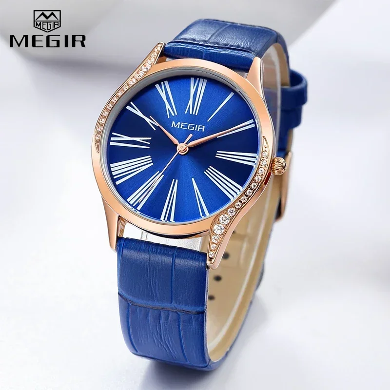 MEGIR Women Watch Top Luxury Brand Fashion Ladies Quartz Wrist Watch Casual Leather Waterproof Female Clock Relogio Feminino