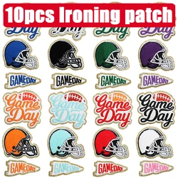 10pcs Game Day Ironing Patch Emblem Clothing Bag Hat Accessories Badge Sticker Embroidered Iron-on Patches DIY Craft Supplies
