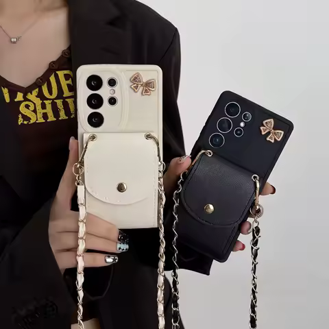 Strap Lanyard Wallet Backpack Chain Rope Phone Case For Samsung Galaxy A70 A50 A30 A20 A10 A10S A22S A30S A50S A21S Soft Cover