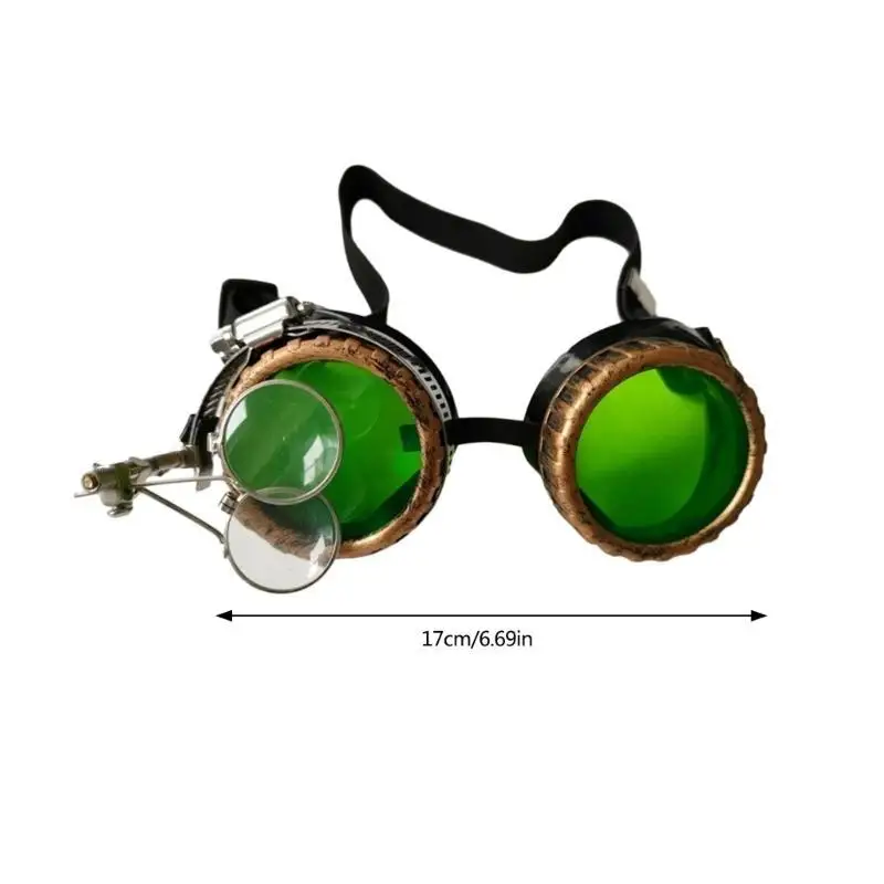 652F Vintage Steampunk Brille Gläser Halloween Gesichtsmaske Neuheit Lustige Brillen Cosplay Kostüm Punk Gothic Brillen