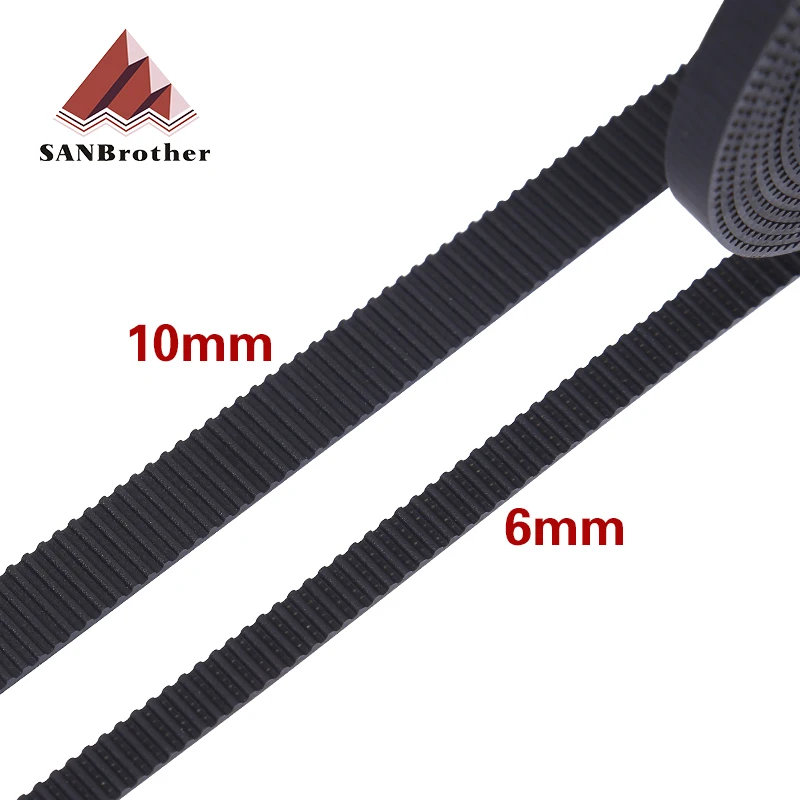 SANBrother 2MGT 2M 2GT Open Synchronous Timing belt width 6/9/10/15mm Rubber Samll Backlash GT2 2GT-6/2GT-9/2GT-15mm 3D printer