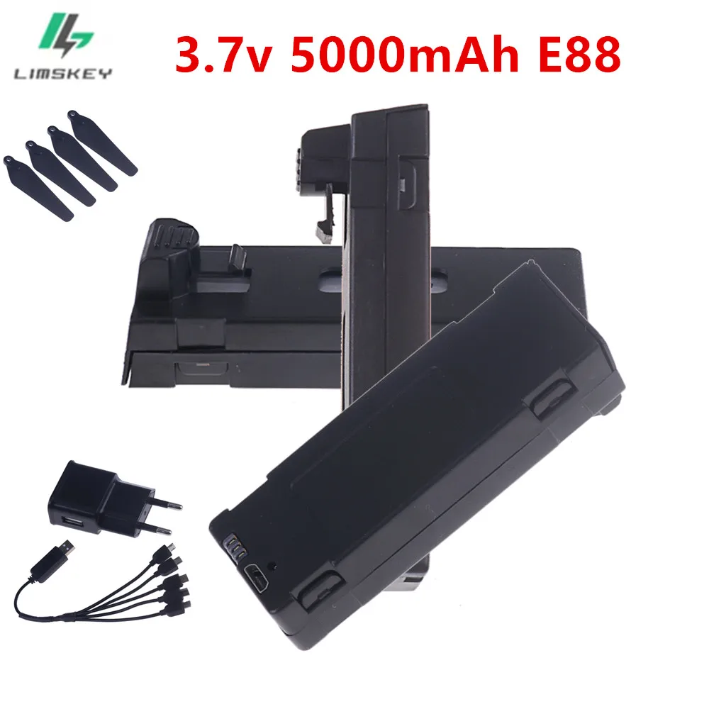 E88 3.7V 5000mAh LiPo Battery Drone Backup E99 E525 Battery For E88PRO Mini Drone Battery E88 PRO MAX Spare Quadcopter Batteries