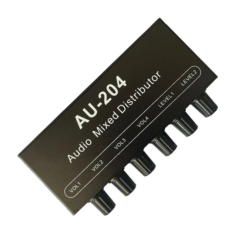 Смеситель для наушников, дистрибьютор звука, переключатель сигнала, 2 входа, 4 выхода, индивидуальное управление, усилитель для наушников