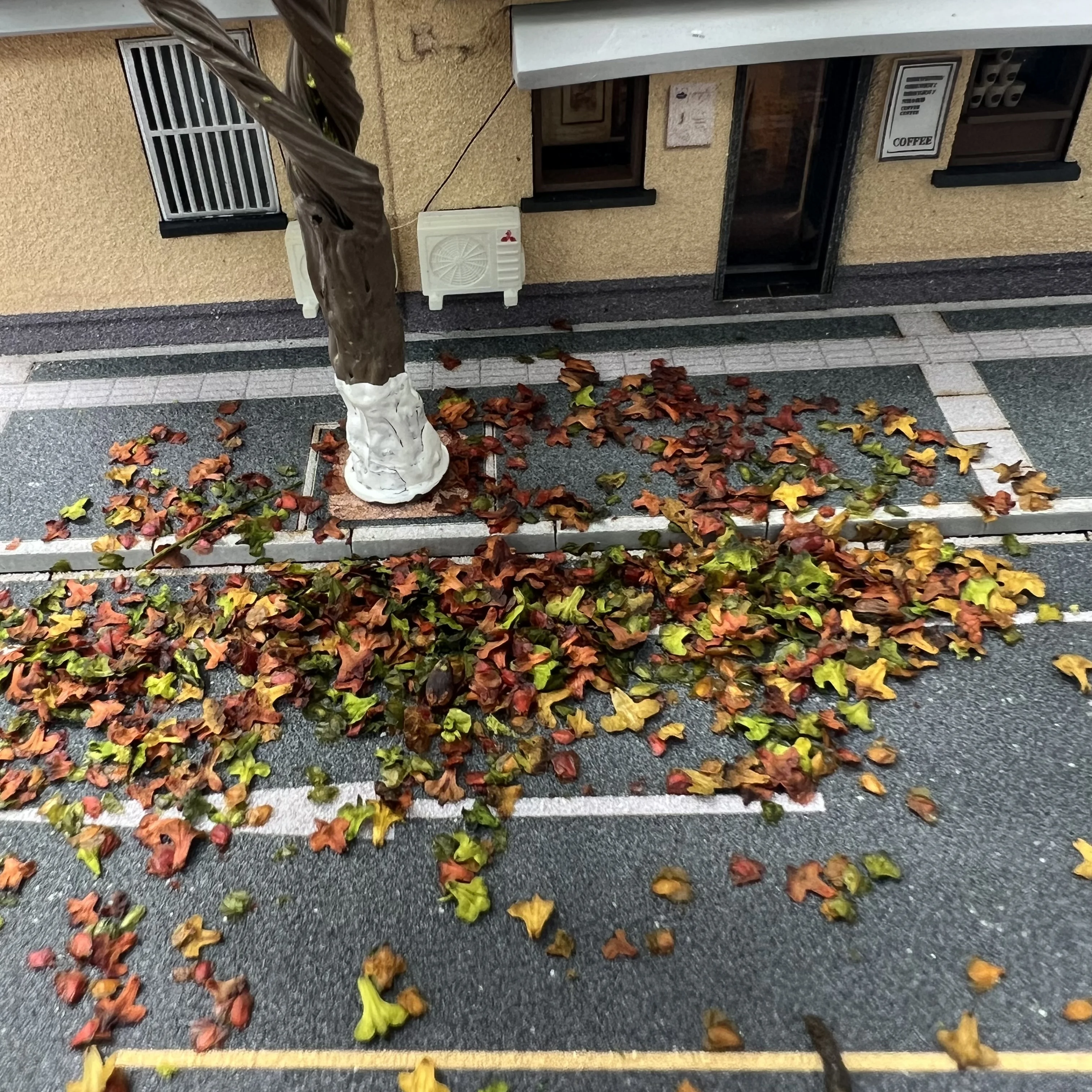 DIY HO 1:87 Scale Model Scene Falling Leaves Autumn Scene Tree Shrinking Plant Landscaping Military Soldier Building Diorama