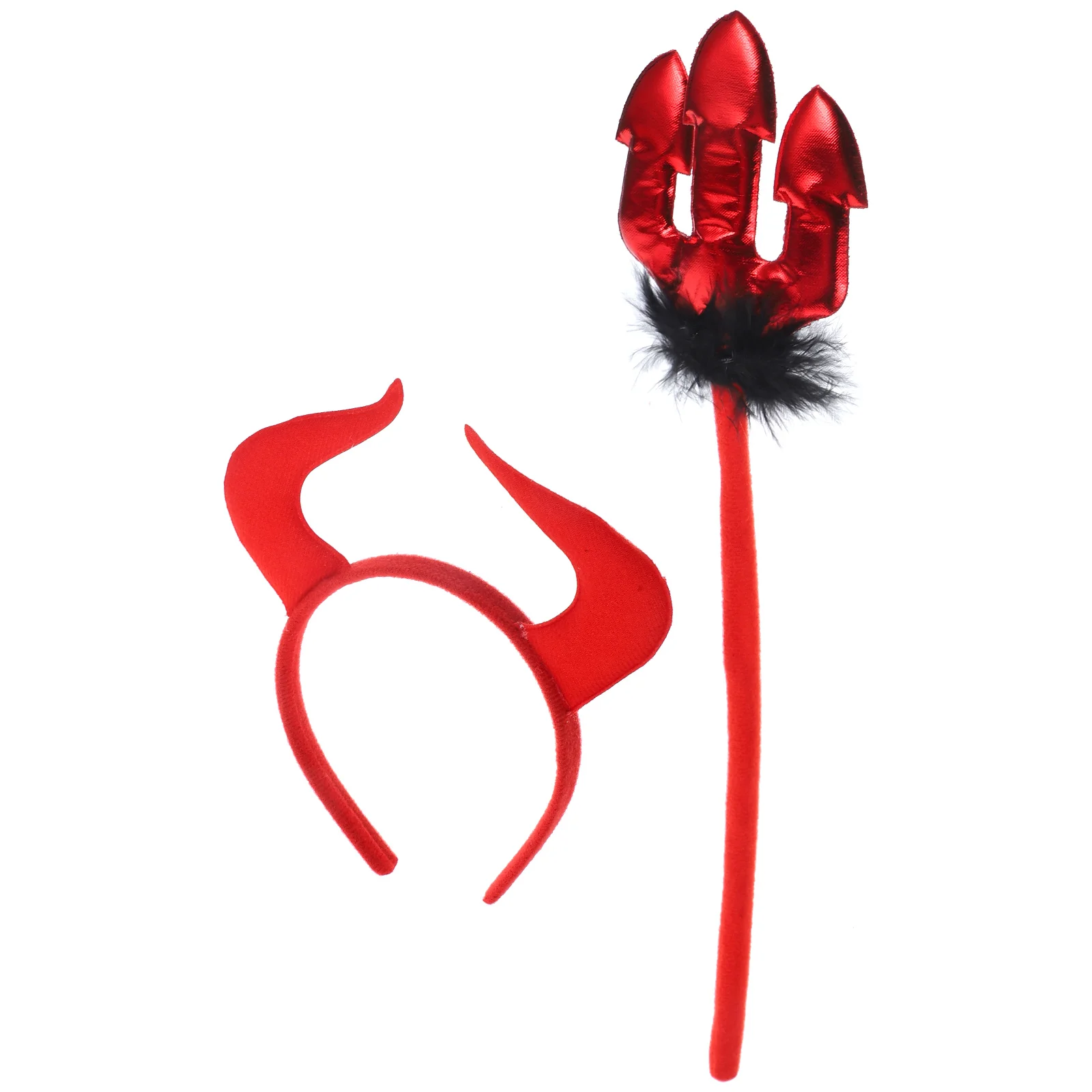 

1 set Headb Set Red Horn Headb For Dress Up Party Women Fabric Hair Girls Halloween Cosplay Hairb s for Women