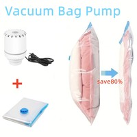 Folding Compressed Bag Electric Pump Travel Vacuum Bag Pump Mini Vacuum Sealer Machine Space Saver for Clothes Organizer