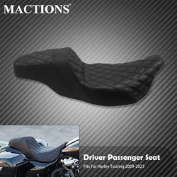 Motorcycle Driver Passenger Cushions Seat Two-Up Front Rear Leather Seat For Harley Touring Road Glide FLHT FLHR FLHX 2009-2025