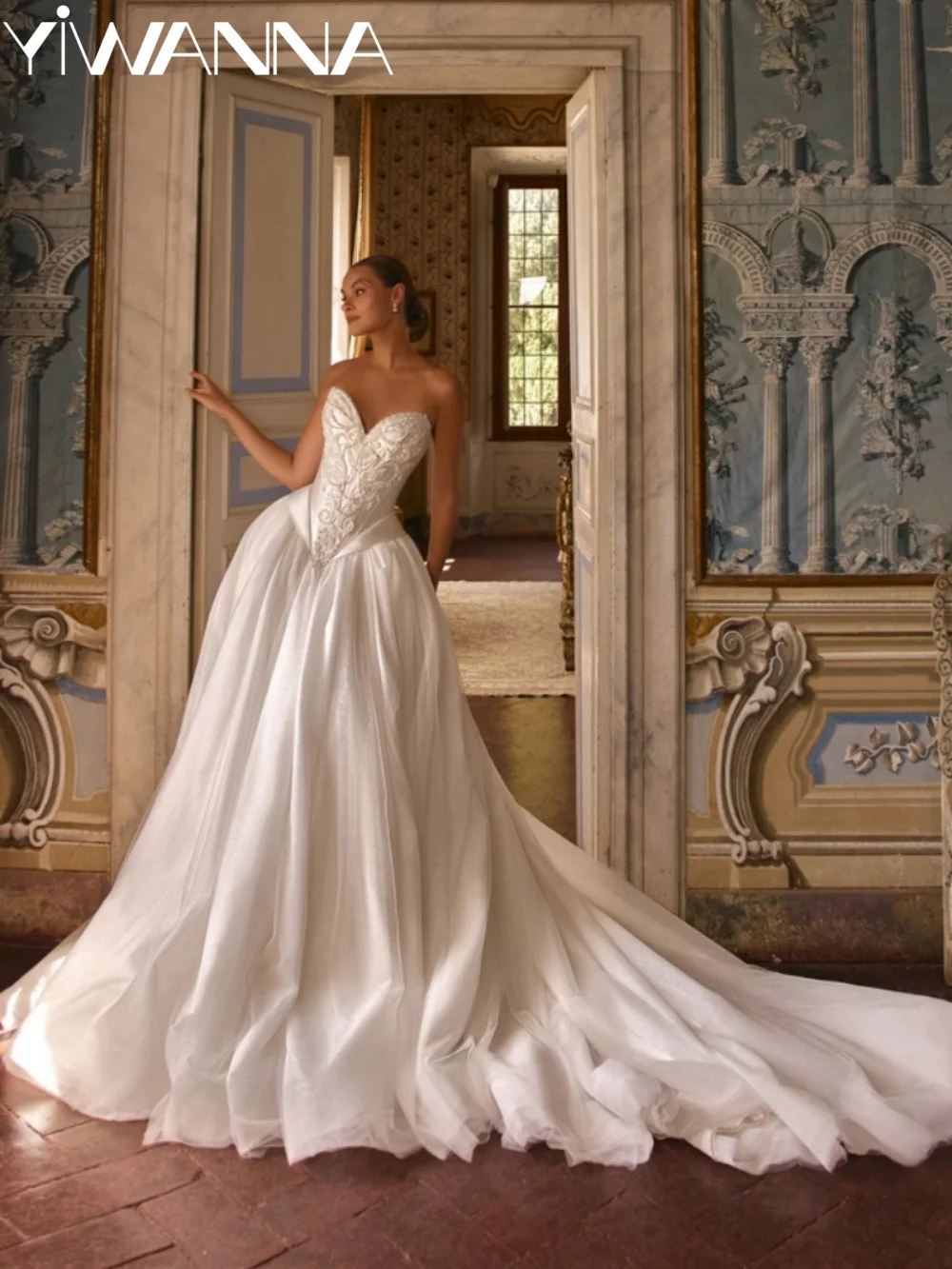 2027 New Structured Corset Beaded Wedding Dress Charming Vneck A-line Long Bridal Gown Customized Exquisite Dresses For Bride