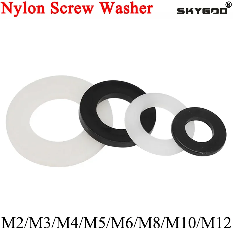 

20/50/100/500pcs Nylon Screw Washer M3 M4 M5 M6 M8 M10 M12 Plastic Seals Spacer Plated Flat Insulation Plain Round O Ring Gasket