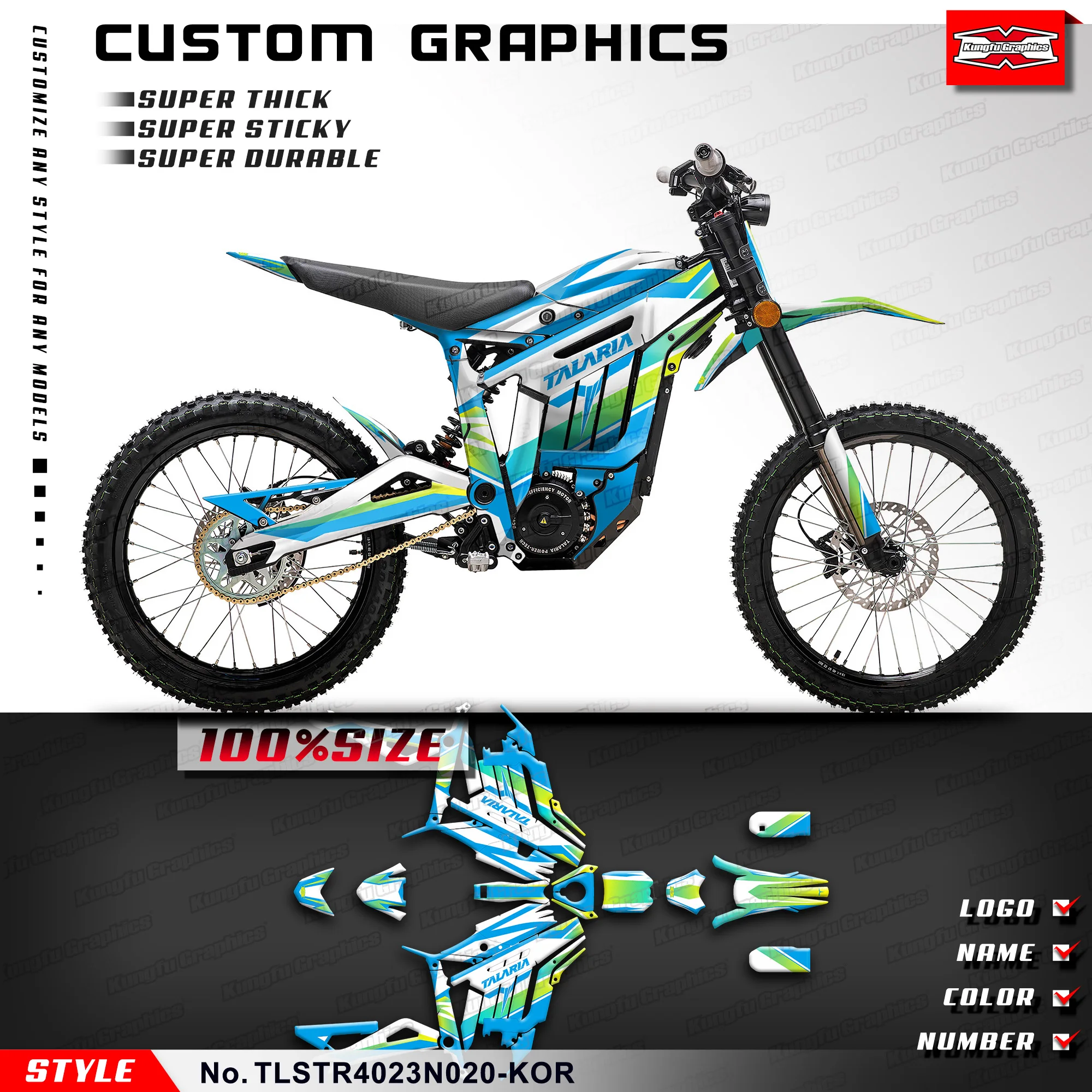 

KUNGFU GRAPHICS Restyle Stickers Motocross Decal Kit for TALARIA Sting R MX L1E SX3 Dirt eBike