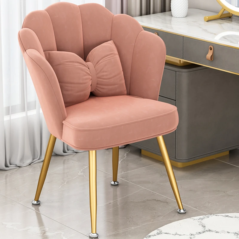 

Luxury Pink Dining Chairs Soft Comfortable Occasional Chairs with Gold Legs for Dining Room Waiting Areas