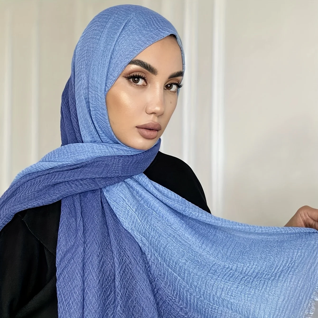 Sciarpa stampata Tie-Dye Hijab di colore sfumato a due colori scialli delle donne musulmane avvolge la fascia del turbante islamico Foulard