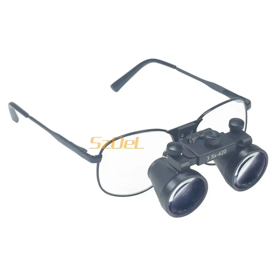 Dental Loupe, Dental Oral Surgery Magnifying Glass, Metal Eyeglass Frame, 2.5X/3.5X Dental Surgery Oral Magnifying Glass