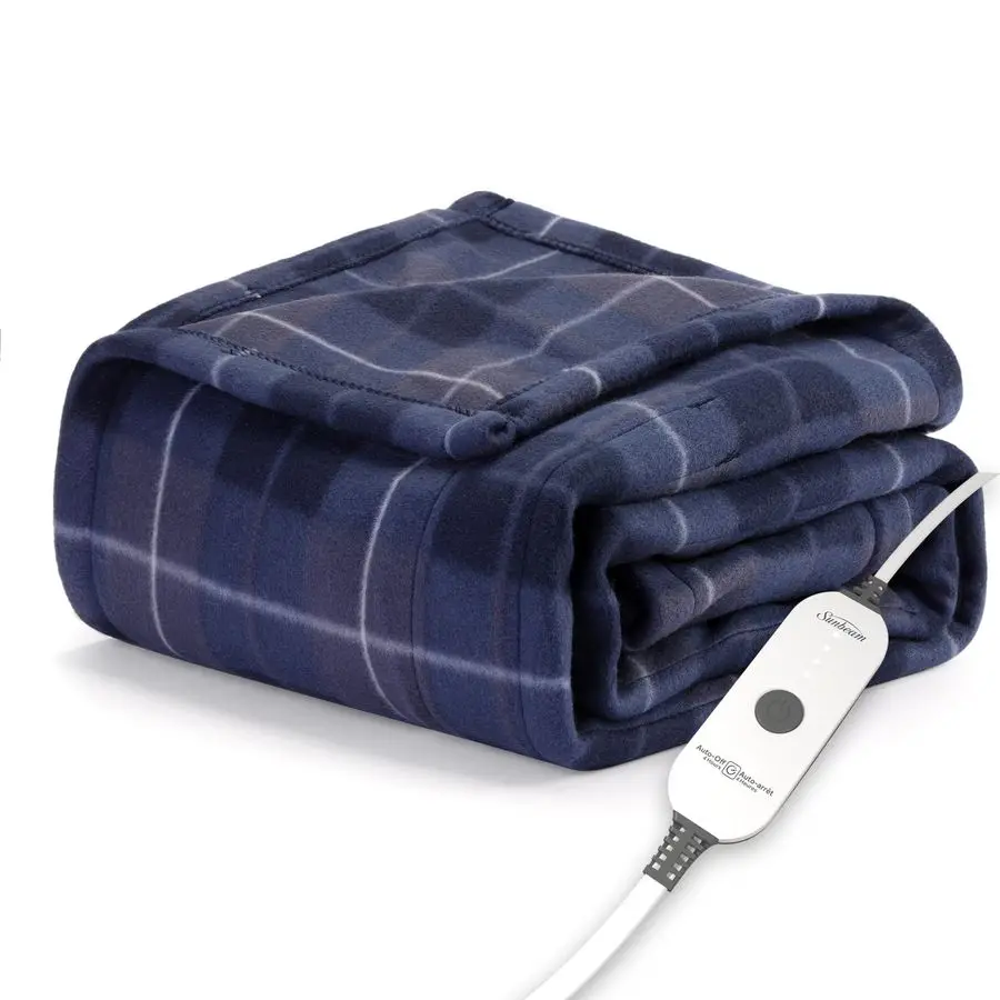 

Royal Ultra Rodeen Blue Plaid Heated Personal Throw Blanket, CozyWarm, Adjustable Heat Settings