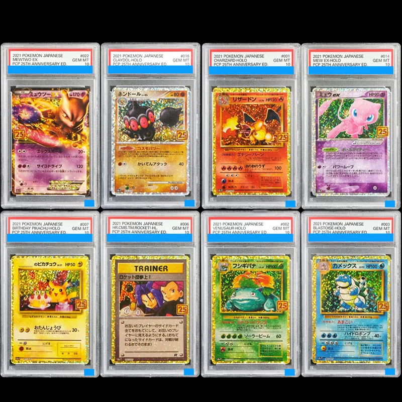 DIY 2021 Pokémon Japanische Promo-Kartenpackung 25. Jubiläumsausgabe Glurak Mewtu Venusaur Grading 10 Sammelkartenspiel