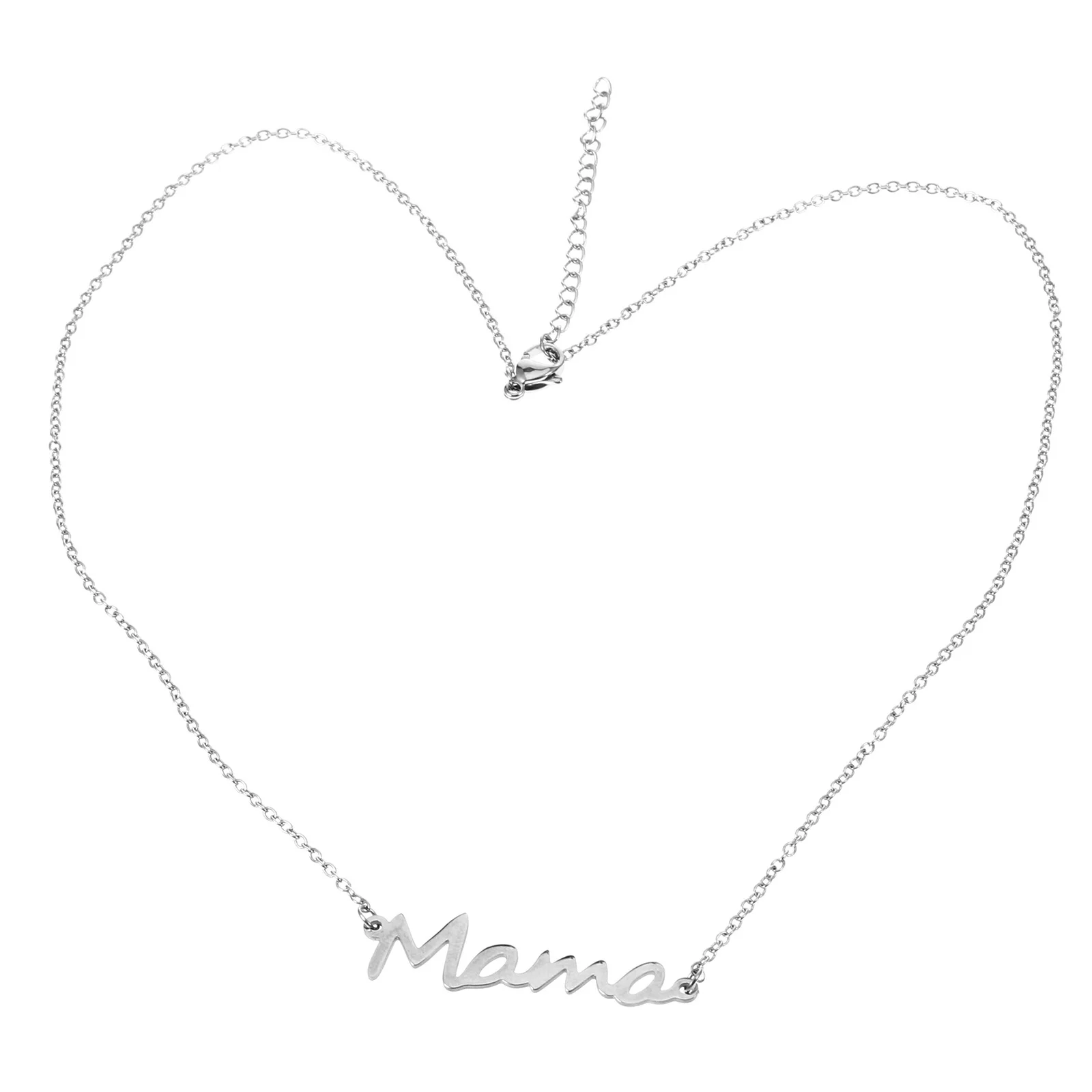 

Letter Necklace Silver Titanium Steel Lightweight Stylish Jewelry Gift for Mom Mother's Day Festival Birthday Holiday