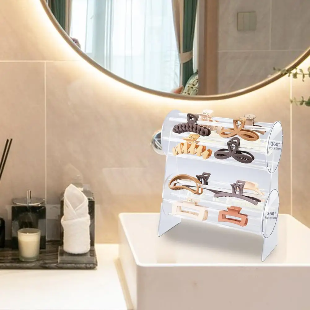 Pince à cheveux rotative transparente, pince à cheveux, support à griffes, résistant à 360, rangement pour pince à cheveux, présentoir, boutique T1