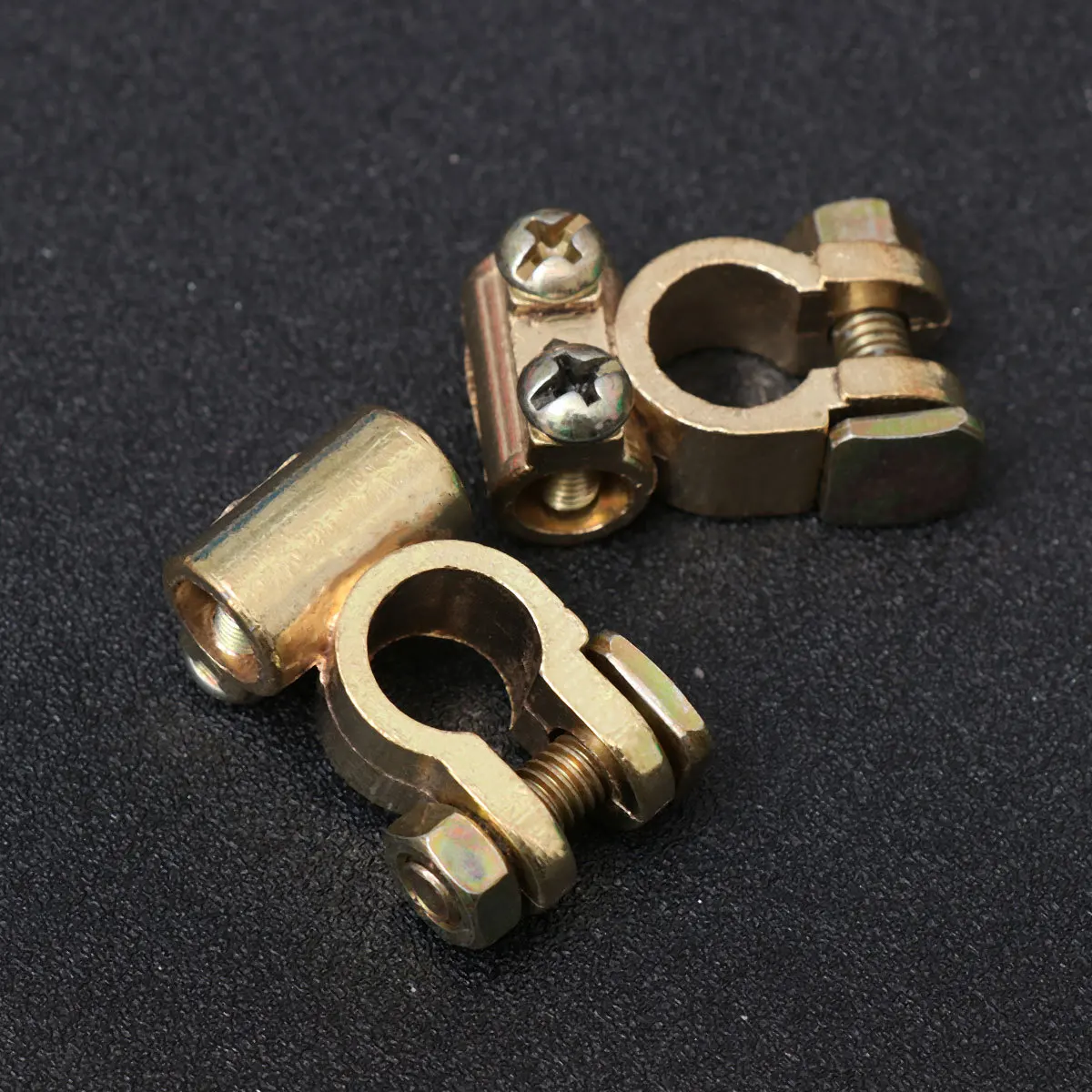 

2pcs Car Clamp Terminal Golden Terminal Connector For Truck Auto Cable End Durable Corrosion Resistant