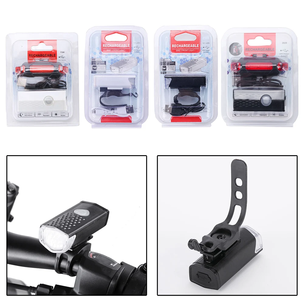 Bicycle Front Light 2255 Headlight Usb Charging Front Light Tail Light Set Multiple Light Modes MTB Road Bike Front Tail Light