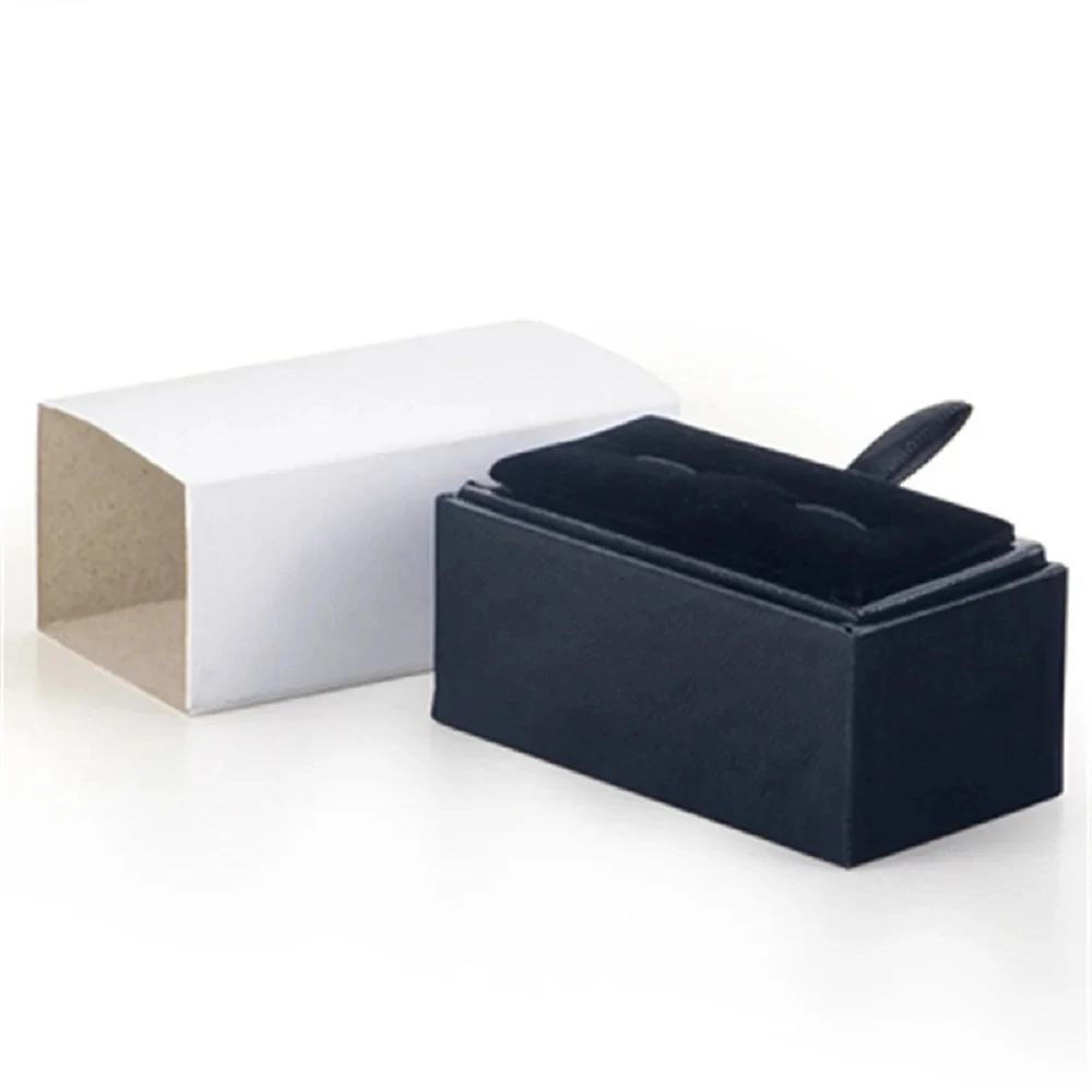 Black PU Leather Geschenk Box for Manschettenknopfe Cufflinks Storage Box Jewellery Cuff Links Gift Organizer Packaging Box Case