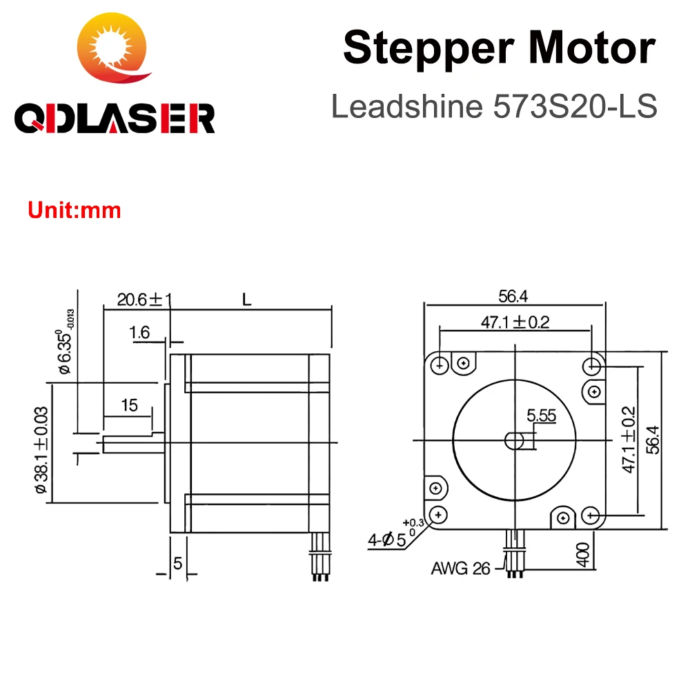 Imagem -05 - Leadshine Fase Stepper Motor 573s20-ls