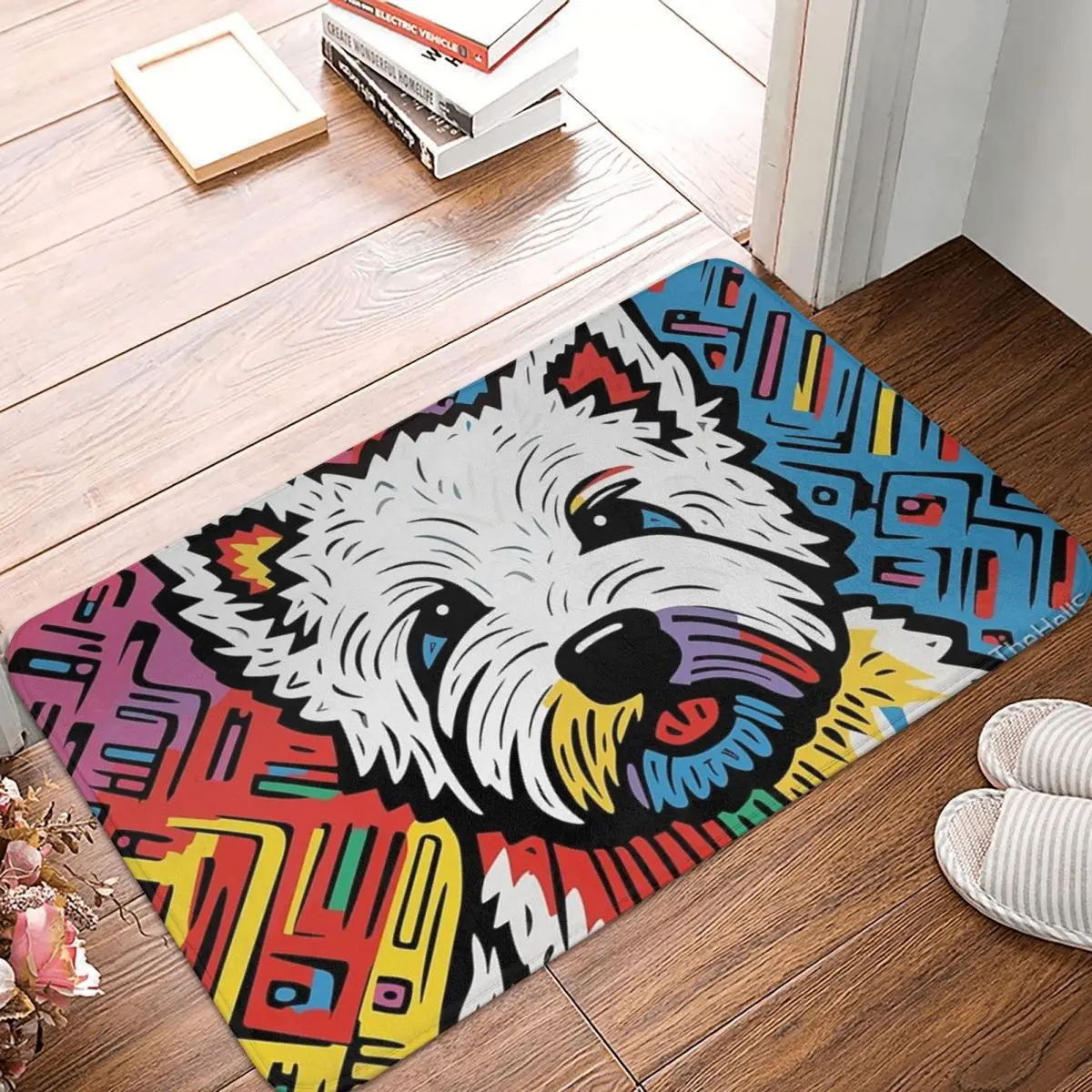 West Highland White Terrier Puppy Bath Mat West Doormat Living Room Carpet Entrance Door Rug Home Decoration