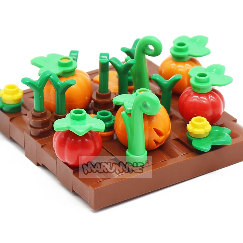 Marumine 76PCS Halloween Building Blocks Set Pumpkin MOC Bricks DIY Parts Accessories Compatible 20693 Vampires Ghosts Monster