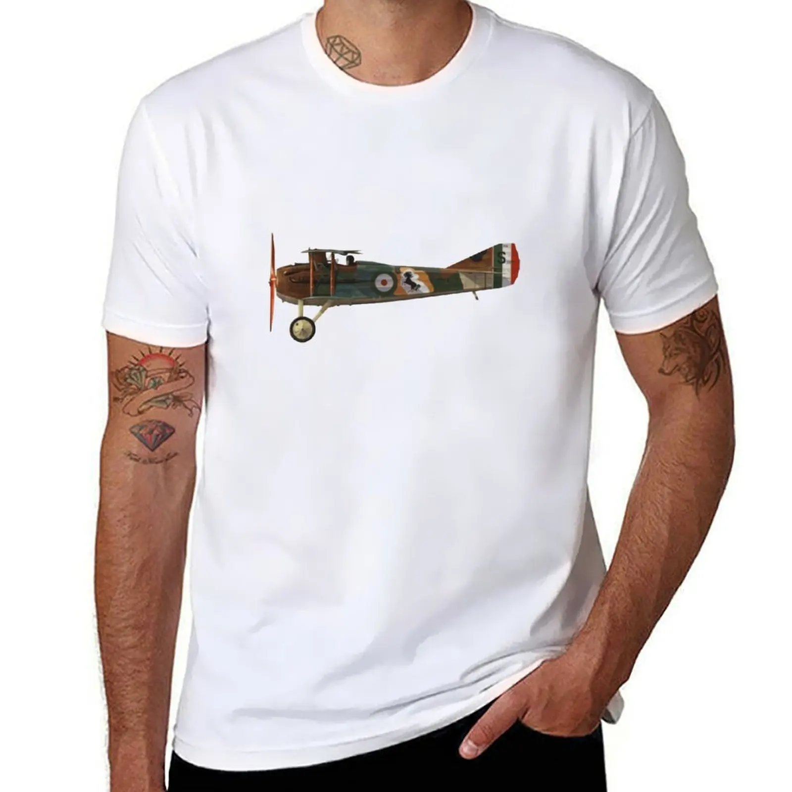 

Francesco Baracca Ace SPAD Biplane T-Shirt t shirts for man cotton funny t shirts man T-Shirt