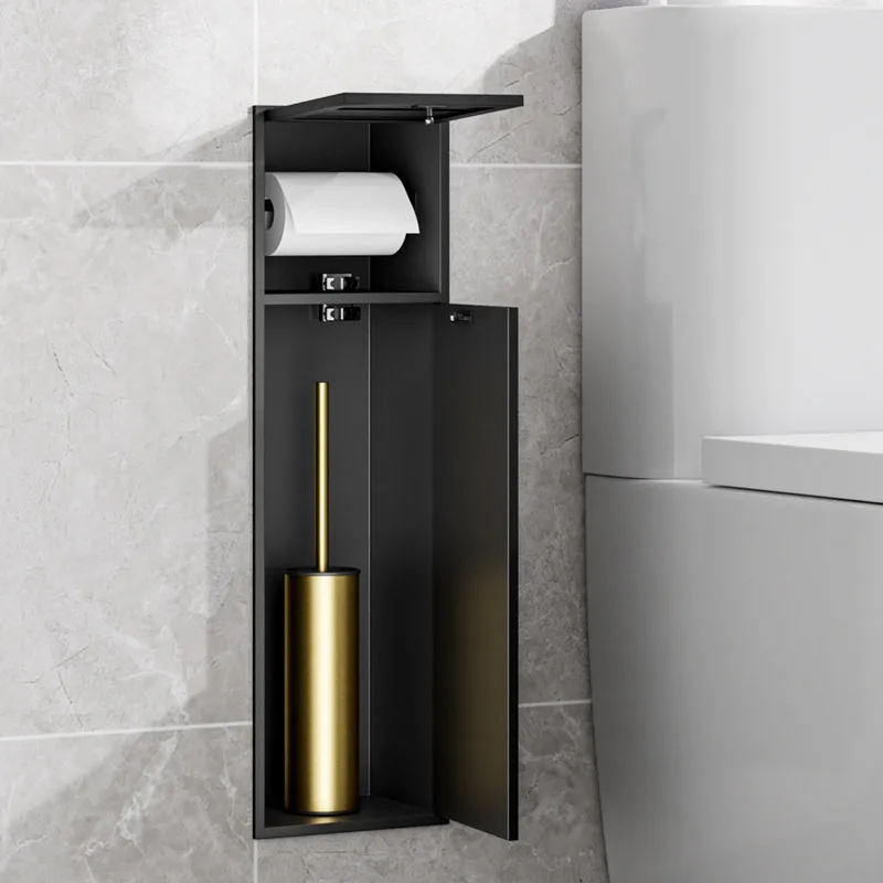 Stainless Steel Aluminum Alloy Leather Multi-color Customizable High-value Tissue Box, Toilet Brush, Niche Cabinet with Door