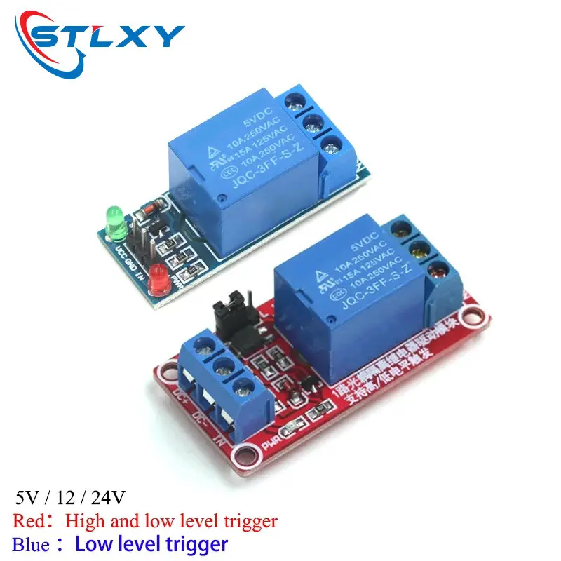 Gatillo de nivel alto y bajo, módulo de relé de 1 canal, placa de interfaz, escudo para PIC AVR DSP ARM MCU Arduino, baja luminosidad, 5V, 12V, 24V