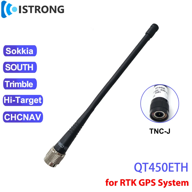 

GPS RTK Survey Whip Antenna QT450ETH GNSS Recevier Radio Signal Booster 410-470M TNC-J for South Sokkia Trimble Hi-target CHCNAV