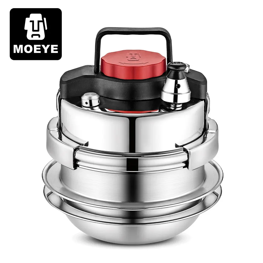 MOEYE 1.6L Mini Pressure Cooker Stainless Steel Outdoor Camping Micro Pressure Cooker Household Mini Rice Cooker