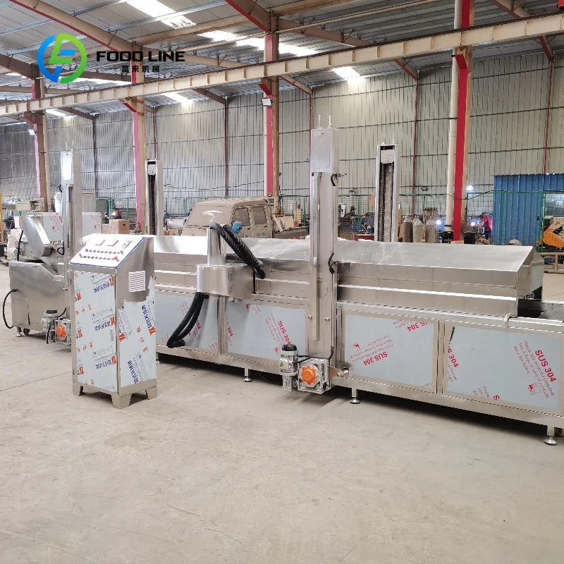 Customized Industrial Continuous Frying Machine Commercial Automatic Fryer for French Fries Potato Chips Fried Frying Machine