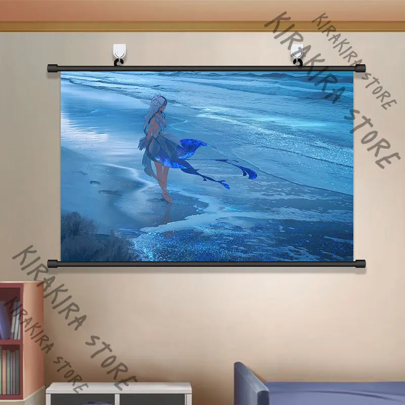 Wuthering Waves The Shorekeeper Anime Poster Wall Painting Scroll Hanging Placard Cosplay Playbill Bedroom Decor Pictures Gift