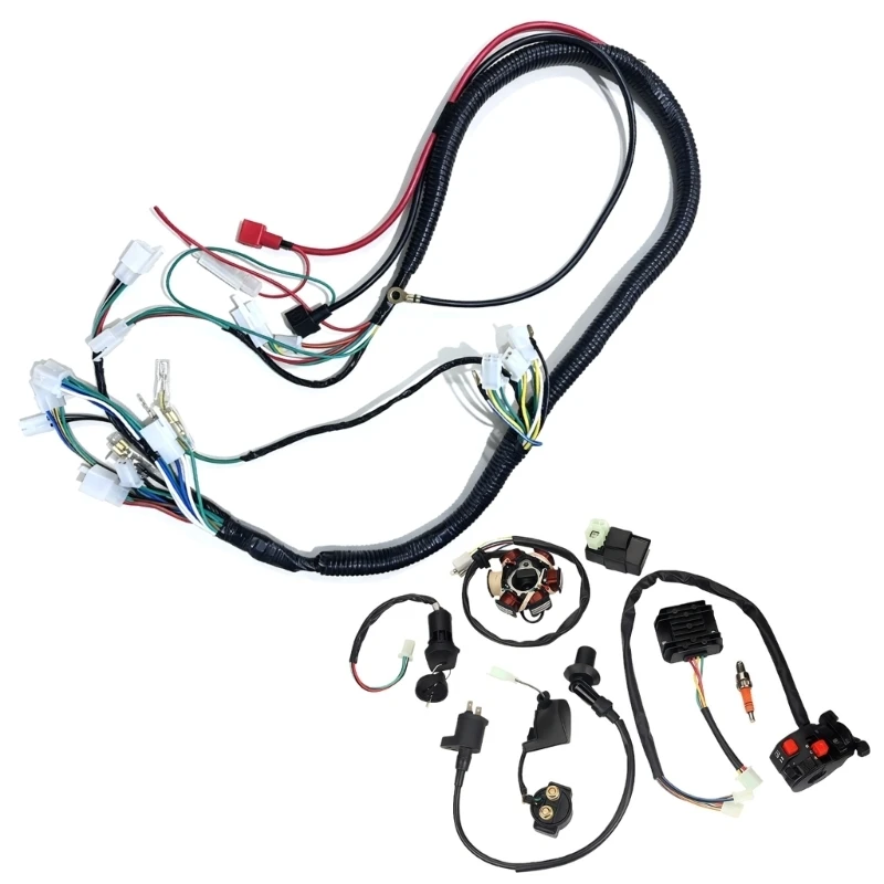 Quick Install Wiring Harness and CDI Set for GY6 125CC 150CC Engines Featuring Modular Design for Easy Tool DIY