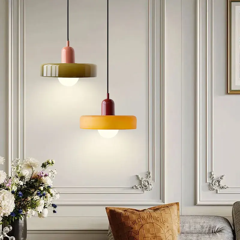 Nordic E27 Glass Chandelier Lamps Pendant Lighting Fixtures for Bedside Bedroom Interior Suspended Hanging Pendant Light Kitchen