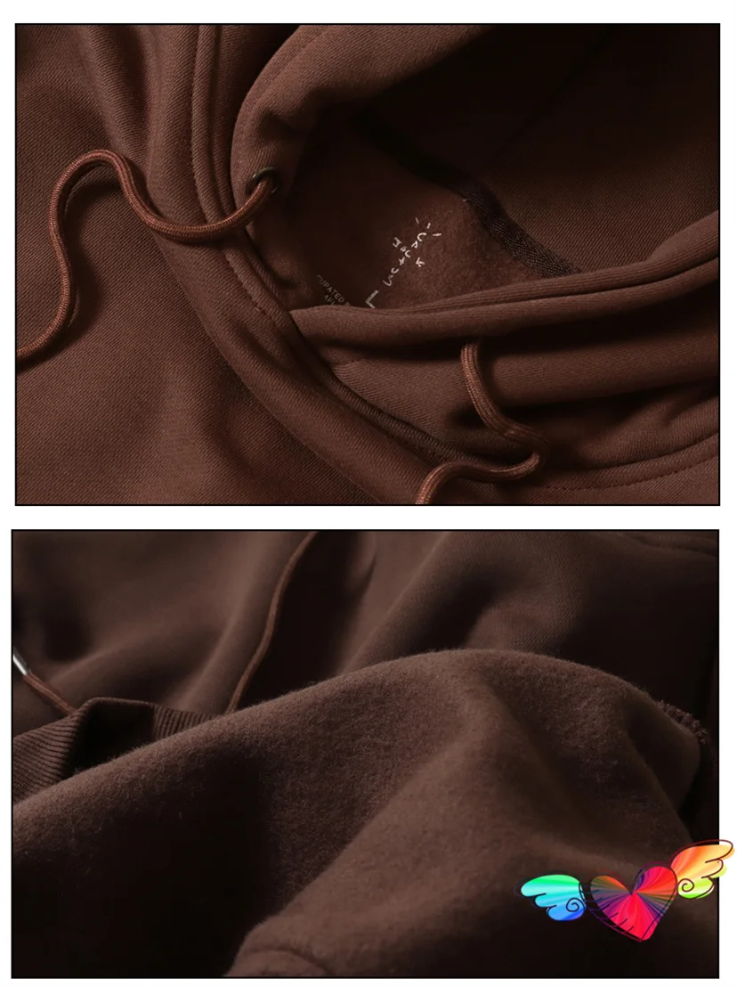 2023fw Printed Tag Cactus Jack Hoodie Men Women Fleece Brown Hoodie Multi Color Logo Pullovers Hip Hop Sweatshirts