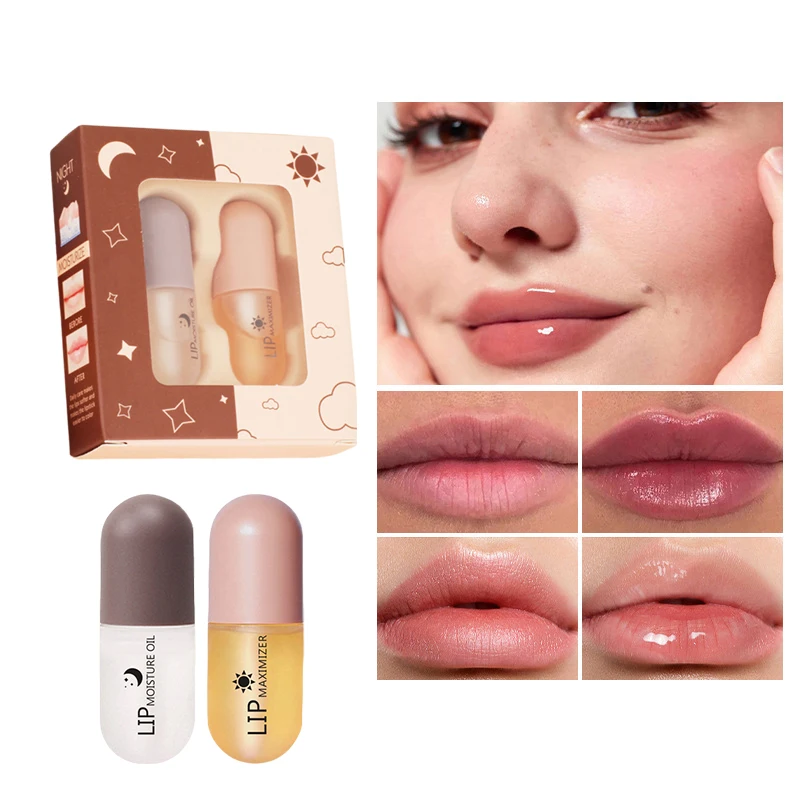 Ginger Lip Plumper Lip Filler Volumizer Lips Plumping Gloss Oil Lip Maximizer Enhancer Moisturizer Korean Lipsticks Makeup 3ML*2