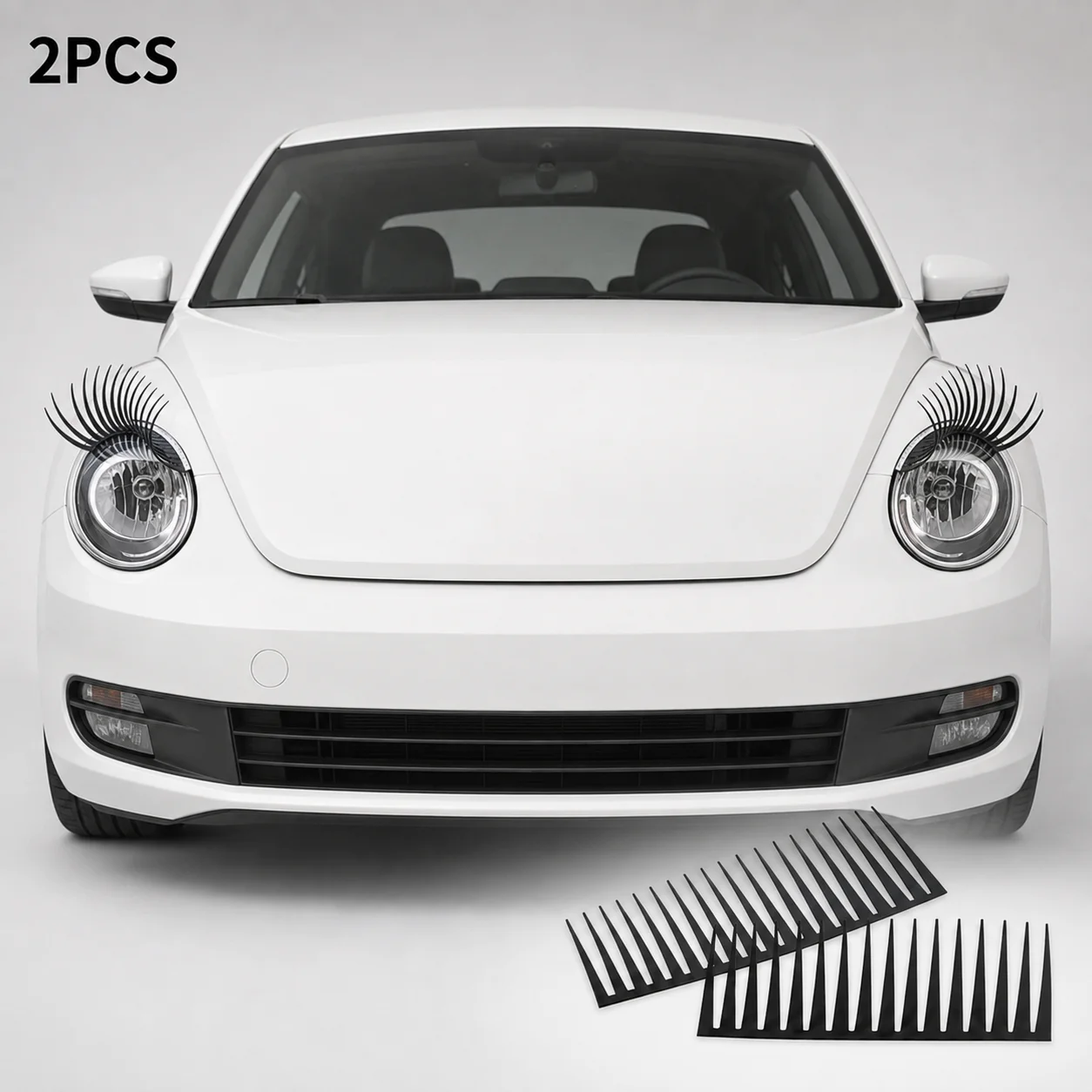 1Pair 3D Black Car Eyelashes Stickers False Eyelash Sticker Car Headlight Decoration Funny Decal Personalized Accessories Cars