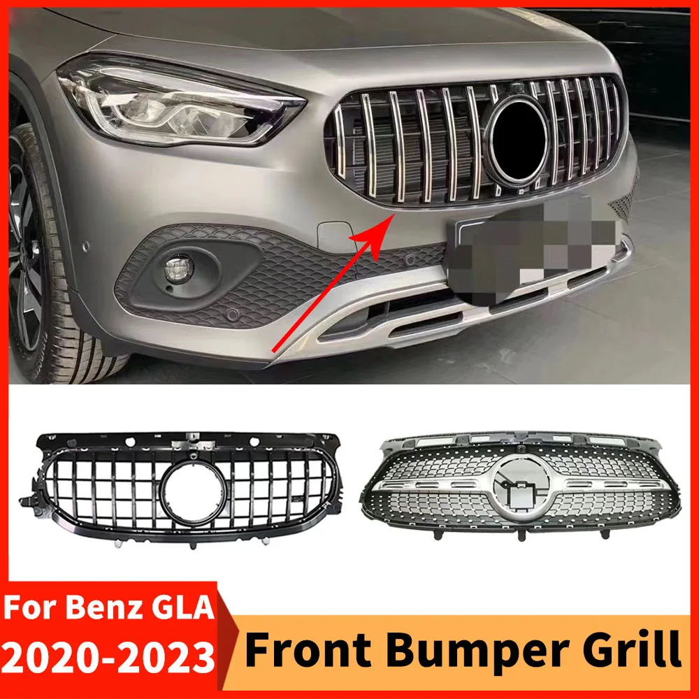 

Передняя решетка впуска для Mercedes Benz GLA X156 H247 2020-2023, верхняя сетка, подтяжка лица, модифицированная запасная часть, центральная сетка