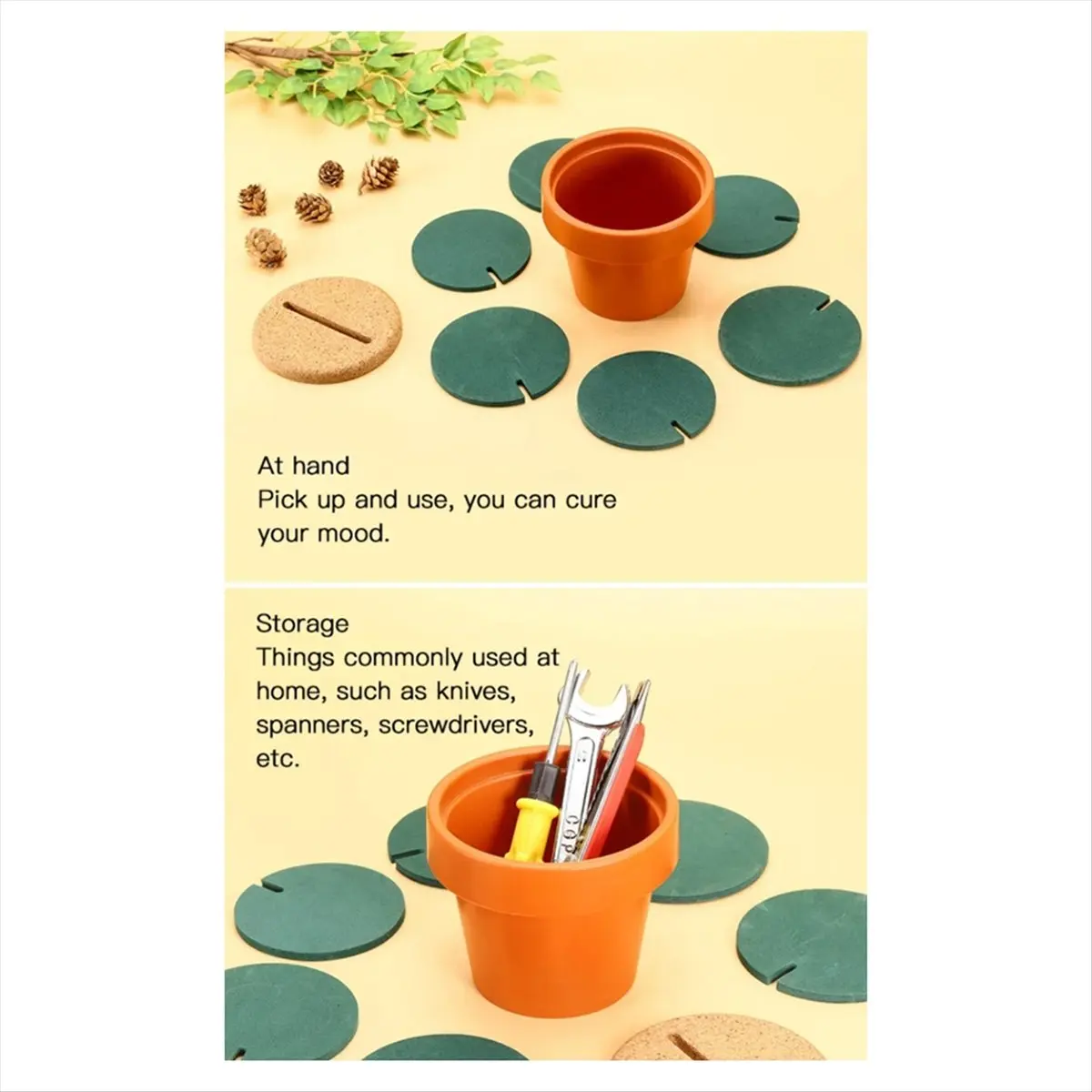 New Cactus Coasters Heat Insulation DIY Home Tableware Coffee Cup Holder Coasters Elegant Cactus Plant Shape