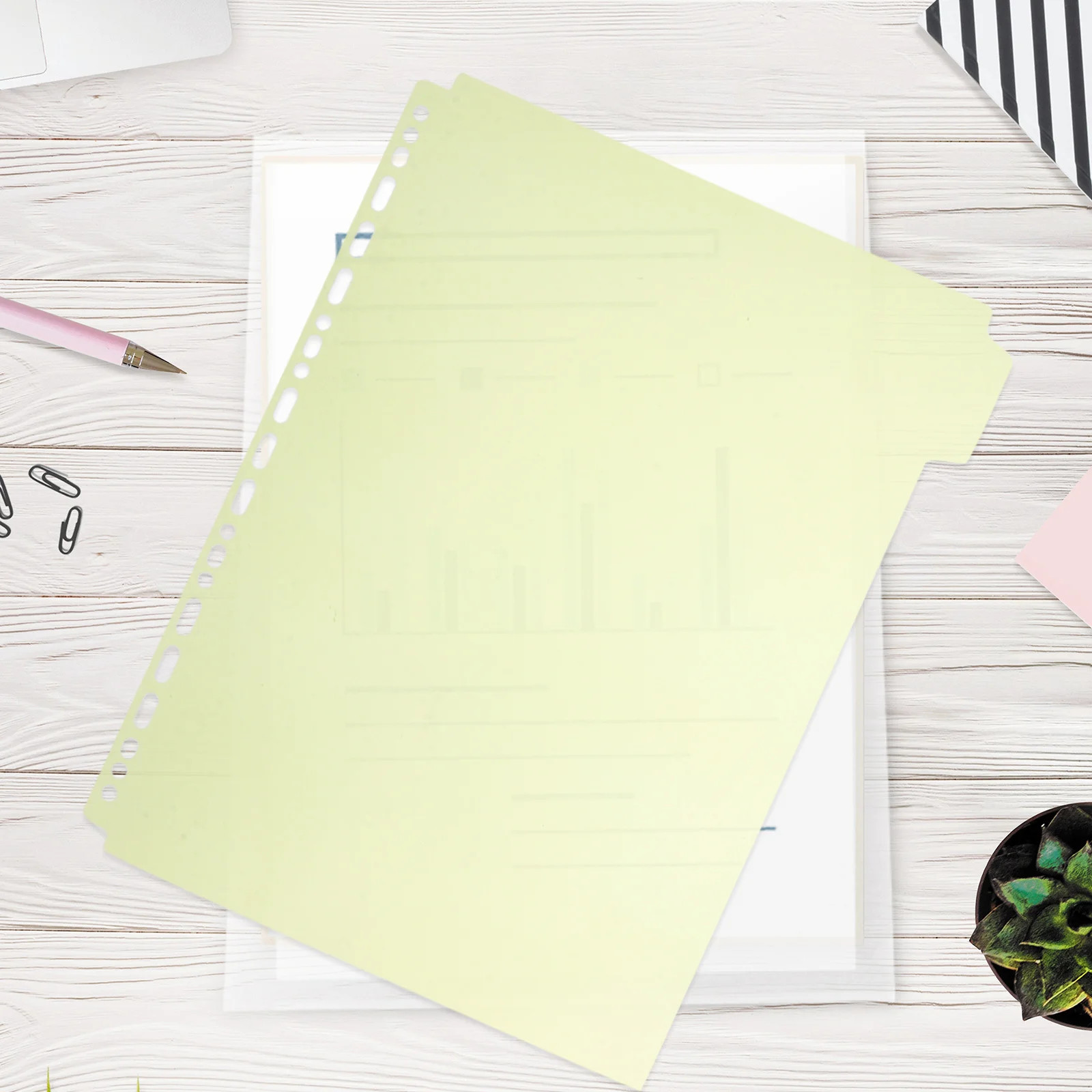 Onglets de séparation de fichiers, 6 pièces, feuilles d'organisation d'index de reliure pour la Classification des documents scolaires et de bureau, Inserts de reliure en plastique PP