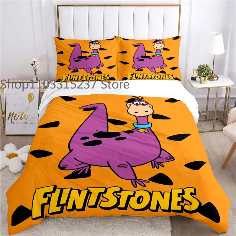 Movie The FF-Flintstones Poster Duvet Cover Sets Printed Bedding Set Double Queen King Size,Bettbezug